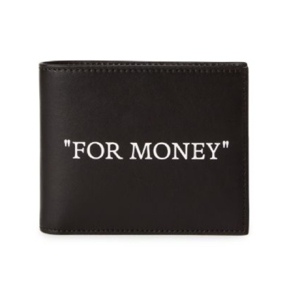 Off-White Bi-Fold Black “For Money” Wallet NWT MSRP: $435